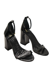 MAJE Chaussures Femme EU 36 / UK 3 Sandales À Talons En Cuir Avec Brides Noires