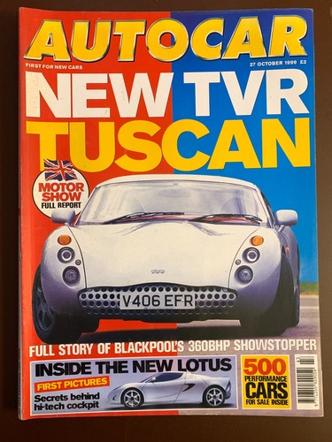 Autocar magazine 1999 - magazine, 27/10/1999