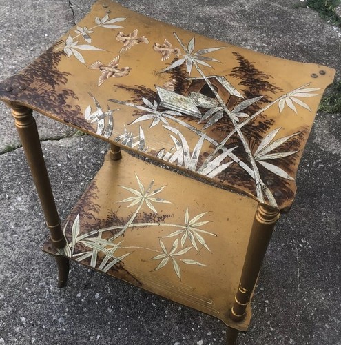 Antique chinoiserie wood table - antique,
