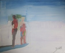 ZAEL,   " COUPLE AU SOLEIL "   (cotation J.A Akoun)