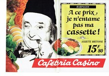 Publicité Advertising 028  1991  Cafétéria Casino (2p) Harpagon assiette Breton
