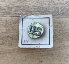 DISQUE DE COL MÉTAL TROUPE  "US" US 1939-1945 ORIGINAL OCCASION N°2