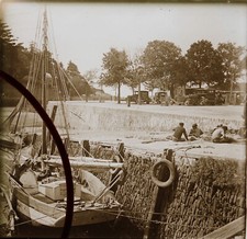 Lot de 7 photos verre stéréo,Loire Atlantique, Pornic,château, bateau port, 1937