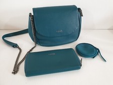 Sac à bandoulière Lipault avec portefeuille couleur bleu canard, + 1 portemonnai