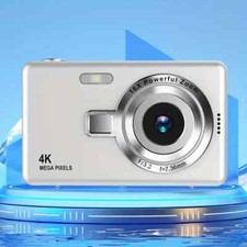 Caméra numérique HD élégante e, écran IPS de 2,4 pouces, autofocus couleu(White)