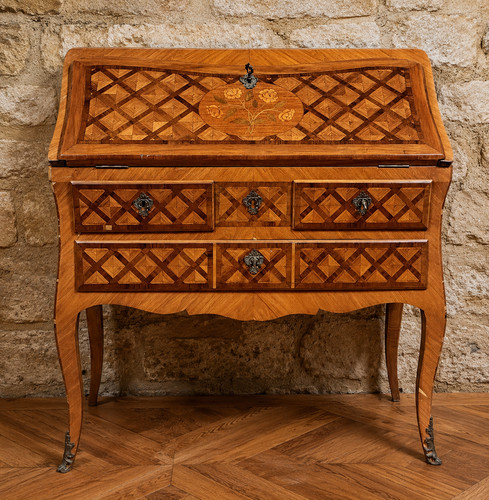 Bureau pente marqueterie - bureau,