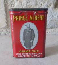 Ancienne Boite Métal Tôle tabac PRINCE ALBERT France vintage vtg rouge pipe