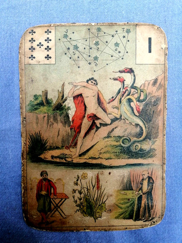 Ancienne carte tarot - carte, de