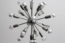 Chandelier Décor Pendant Sputnik En Laiton À 20 Bras De Style Années 1950