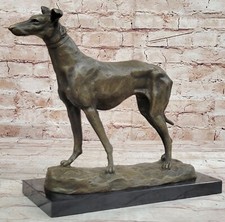 Signée lévrier bronze statue - bronze,