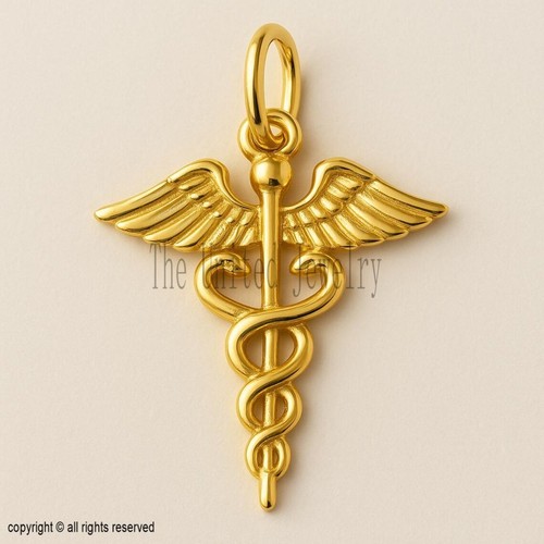 Pendentif caducée argent - caducée, en