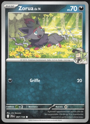 Carte pokémon zorua n - pokémon, de