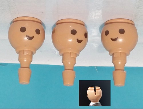 Playmobil têtes classiques - x3,