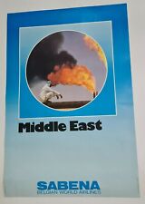 Sabena - Middle East Gérard vers 1980 Affiche Originale Compagnie Aérienne	