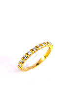 alliance demie- diamants -or  jaune 18 carats- diamant  0,40 carats