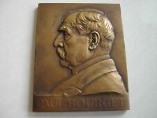 Plaque CUIVRE - PAUL BOURGET par P. ROUSSEL 1923