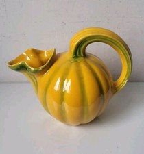 Cruche en barbotine Longchamp ancienne courge melon Pichet vintage citrouille 