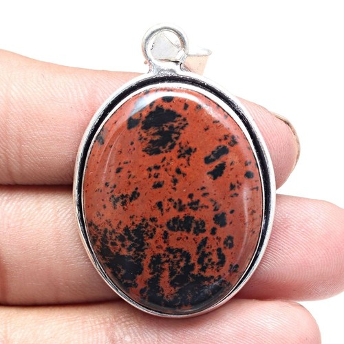 Pendentif acajou obsidienne