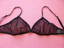 Soutien Gorge Transparent Voile Vintage Pinup Noir S M  85 B Forplay
