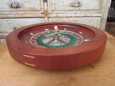 JEU DE ROULETTE EN BOIS ACAJOU ANCIEN ITALIEN F. ROMAGNOLI ? 45cm CASINO