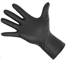 Gants Jetables Nitrile Noir Sans Poudre Sans Latex Anti-allergie Flex boite x100