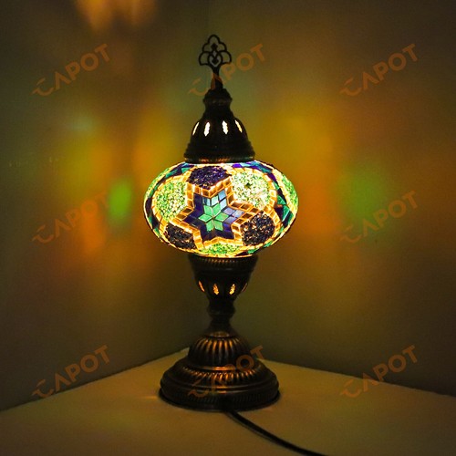 Lampe bureau mosaïque - lampe, en