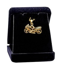 pendentif moto en plaqué OR garanti 10ans