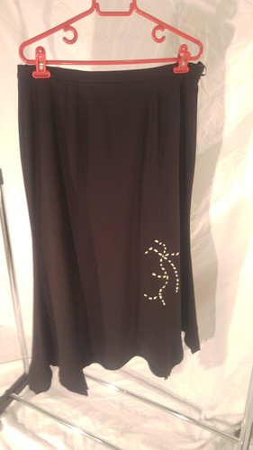 Jupe longue noire motifs - longue,