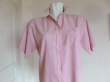 BEAU CHEMISIER  " ANTONELLE " COTON ROUGE RAYURE BLANC  T. 42/ 44 