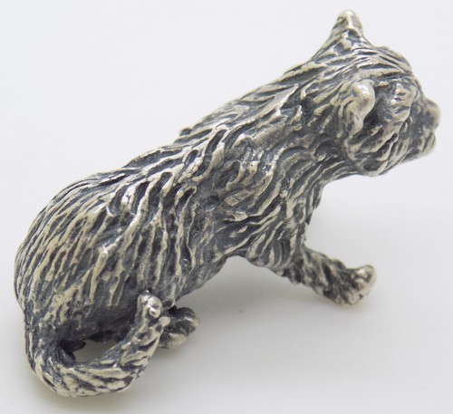 Figurine chaton chat - figurine, argent
