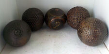 5 Boules de Pétanque Lyonnaises Cloutées dont 1 AVEC N°2 Art Populaire