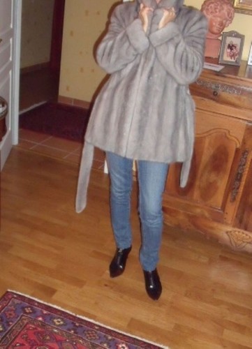 Veste vison gris - vison,