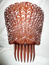 Grand peigne ANCIEN CELLULOID  diadème mantille art populaire Flamenco-27cm