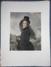 Gravure  litho jeune fille