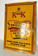 plaque émaillée publicitaire Kodak années 50 Anglaise Trajets Ferroviaires Train