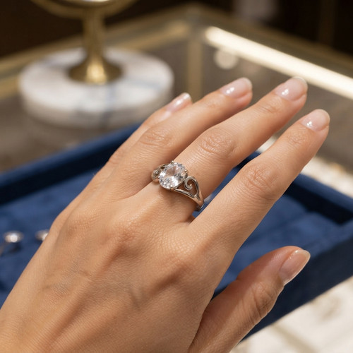 Bague solitaire argent 925 - solitaire,