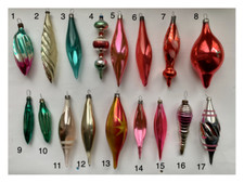 ICICLE, ornement / décorations vintage en verre soufflé à la main de Noël au ...