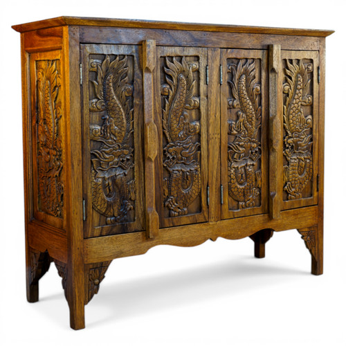 Acacia bois massif armoire - acacia,