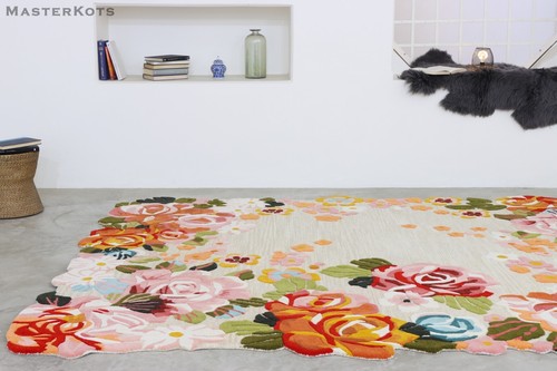Araceli floral ivoire - ivoire, moderne