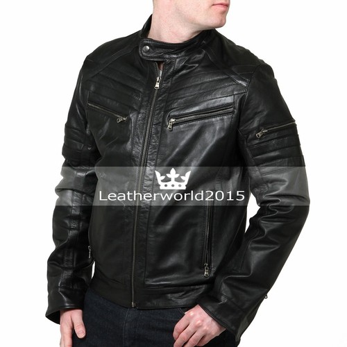 Blouson motard noir - , homme