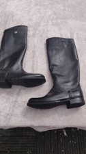 Bottes cuir noir chromé Officier militaire Soviétique Excellent état, ressemelée