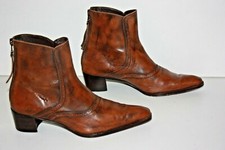 HESCHUNG Bottines Pointues Tout Cuir Marron Nuancé T 4.5 UK / 7 US / 37.5 TBE