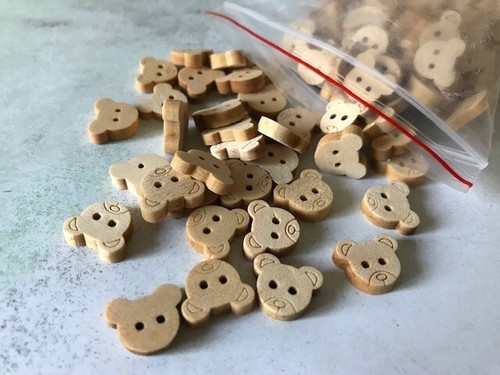 Lot boutons tete ours 1 - tete, 1,2