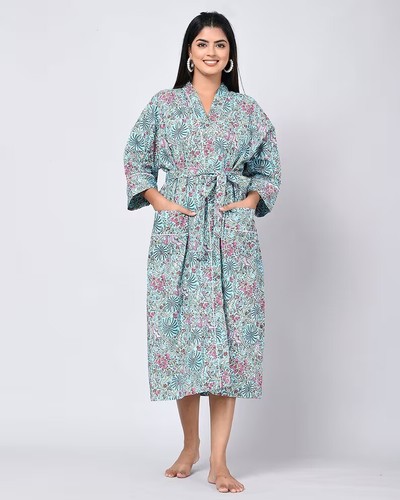 Robe coton longue kimono de - robe,