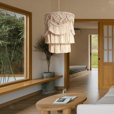 Abat-jour en macramé tissé, abat-jour à pampilles Durable, pour salon, café,