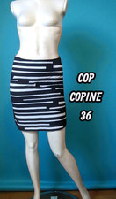 Cop copine Taille 36  Superbe jupe noire et blanche coton mélangé Alizée