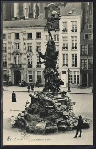 Cpa anvers fontaine brabo - anvers,,