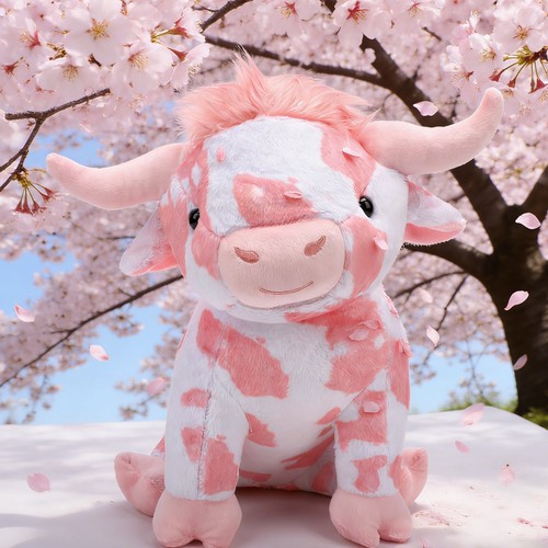 Peluche vache rose - vache,