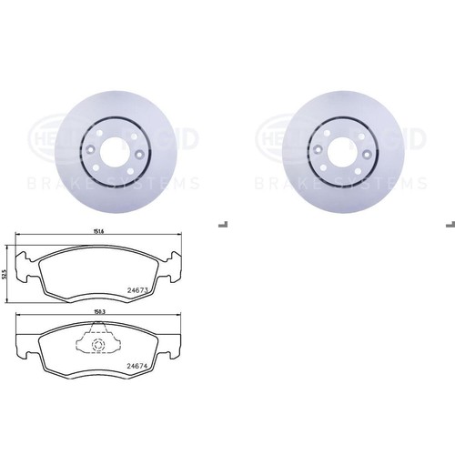 Hella kit freins disques - hella,
