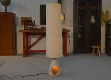 Lampe style Accolay abat-jour haut beige 1960's